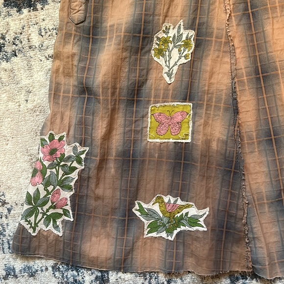 Upcycled free people plaid patched woodland fairy witch / faerie nymph skirt - Picture 10 of 12